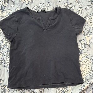 Brandy Melville Dark Blue/Gray Short Sleeve Top